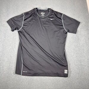 Nike Pro Combat Men's XXL 2XL Black Dri-Fit Fitted Stretch Shirt T-Shirt Tee